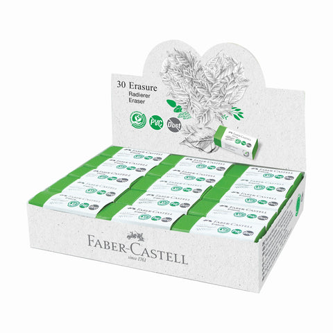 Faber-Castell PVC-Free Eraser - White - Large (Green Sleeve) - Pack of 2