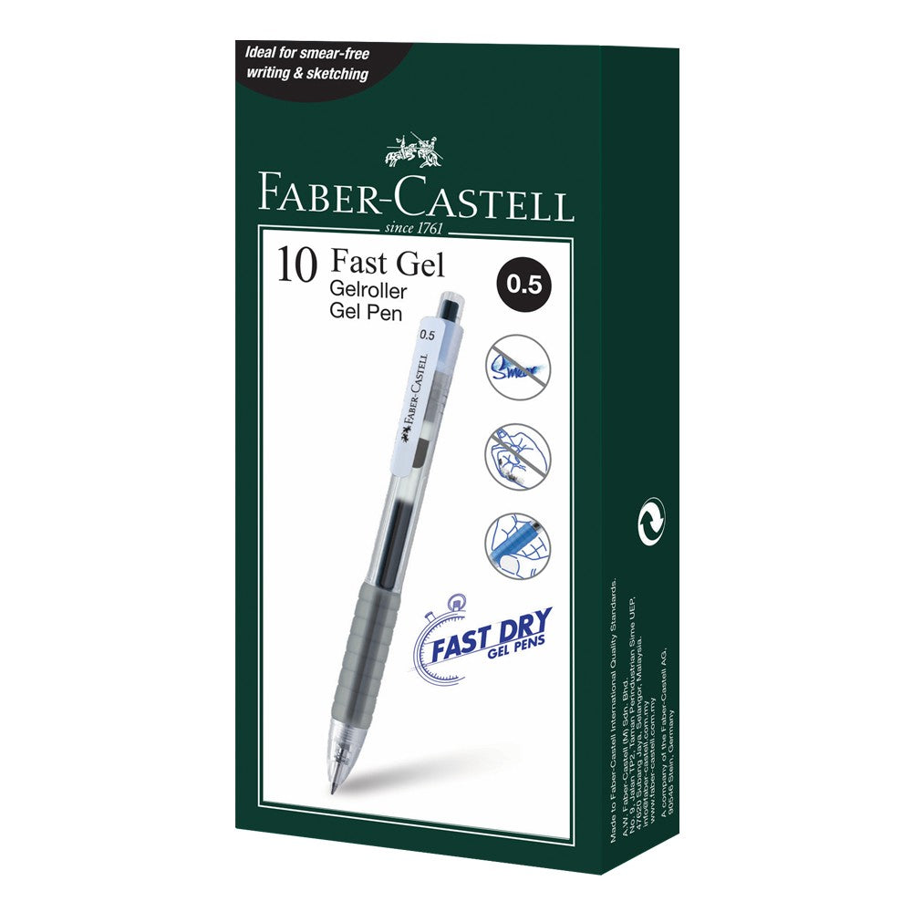 Fast　0.5　Faber-Castell　Gel　–　Gel　of　Black　10,　Malaysia　Pen　Box