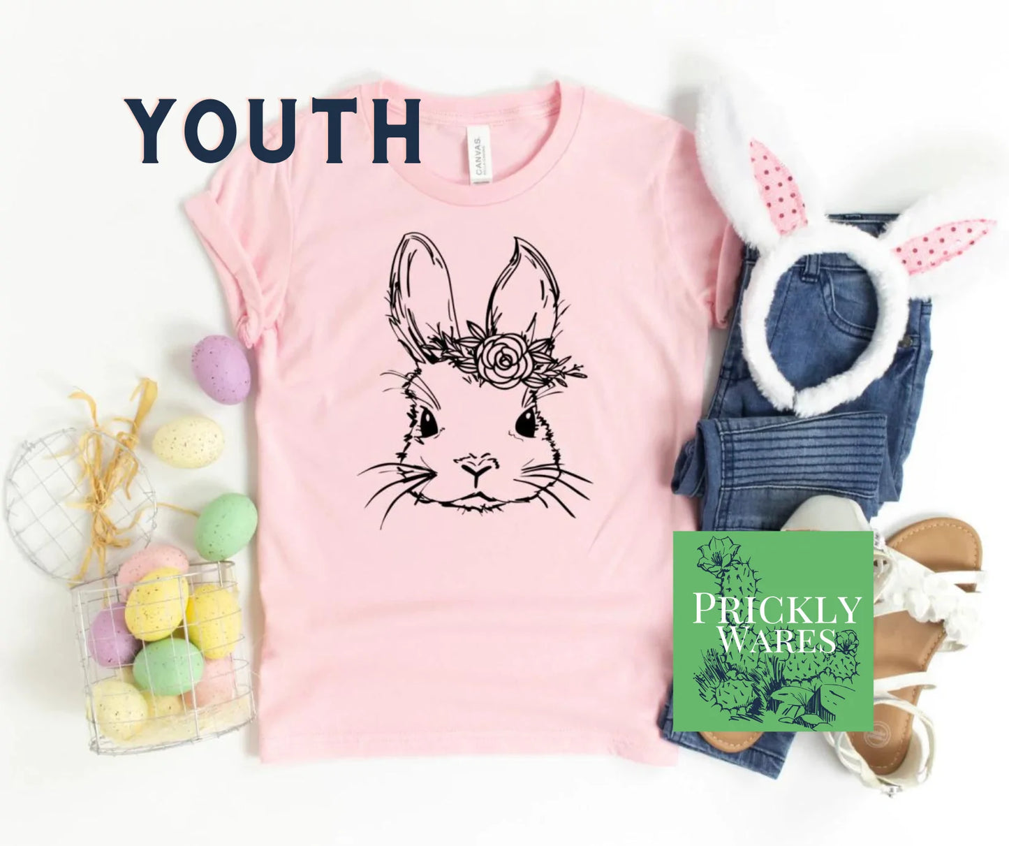 Girl Bunny with Glasses Graphic Shirt (Youth)