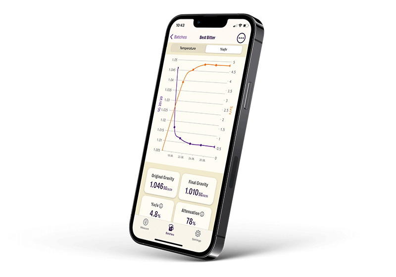 Brew Meister Mobile App Fermentation Screen