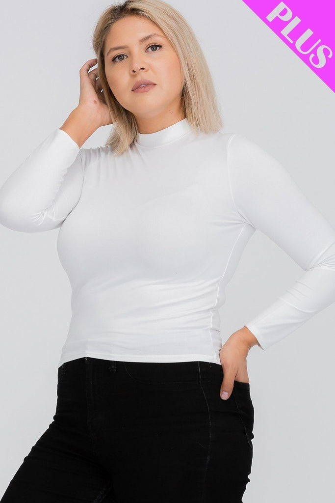 women's plus size mock neck tops