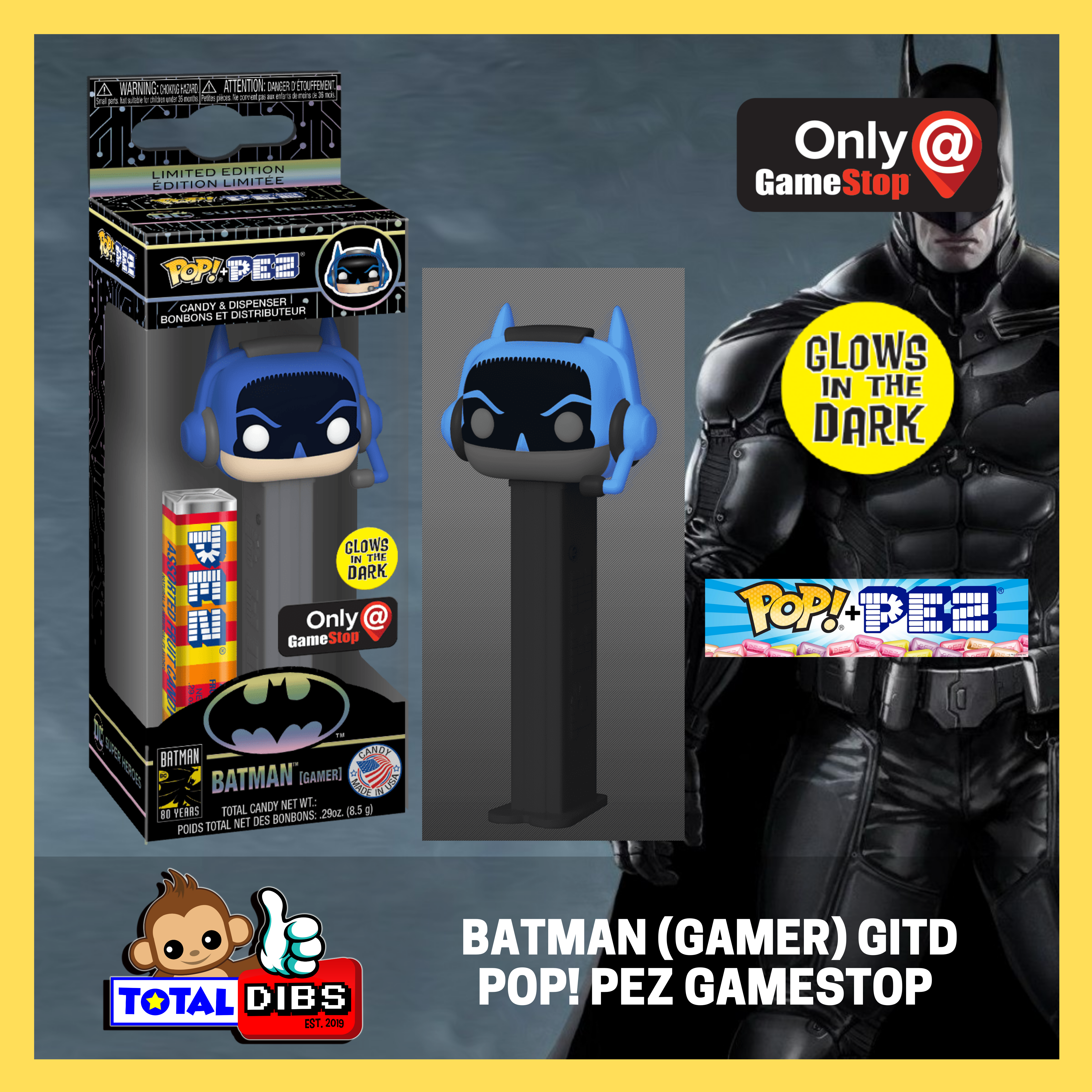 GameStop Exclusive - Pop! PEZ - DC Superheroes Batman 80 Years: Batman –  Total Dibs