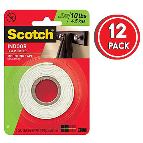 Scotch-Mount Indoor Double-Sided Mounting Tape 110H-MR, 3/4 in x 38 yd (1.9 cm x 34.75 M)