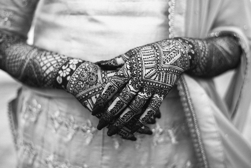 Black and white photo of Moroccan Henna Tattoo Design