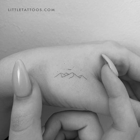 Tattoo tagged with: fine line, small, inner arm, little, hongdam, tiny,  nature, mountain | inked-app.com
