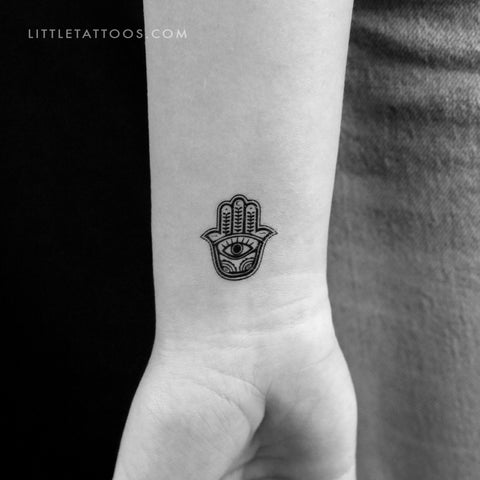 Comet Busters Temporary Hamsa With Lotus Tattoo Sticker