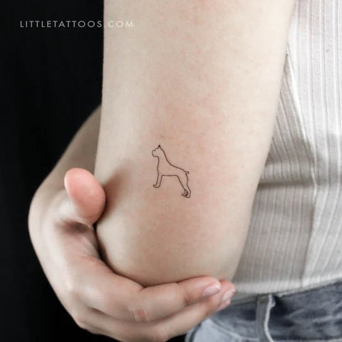 Dog tattoos: Boxer dog outline tattoo