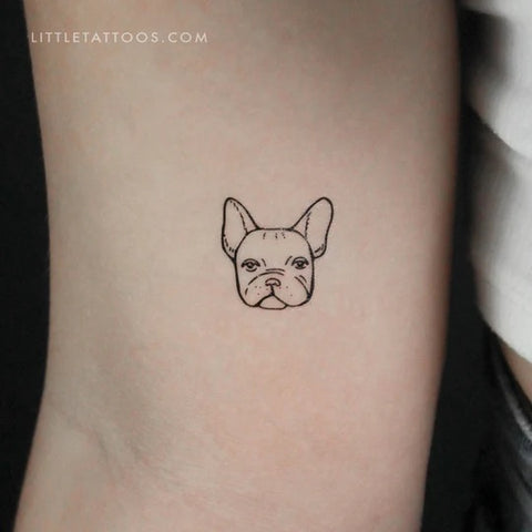Dog tattoos: Face of a french bulldog tattoo
