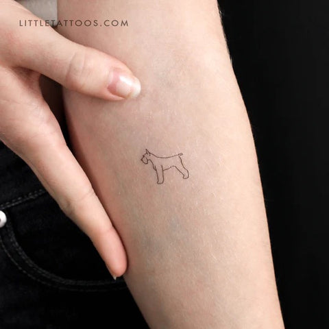 Dog tattoos: Schnauzer outline tattoo