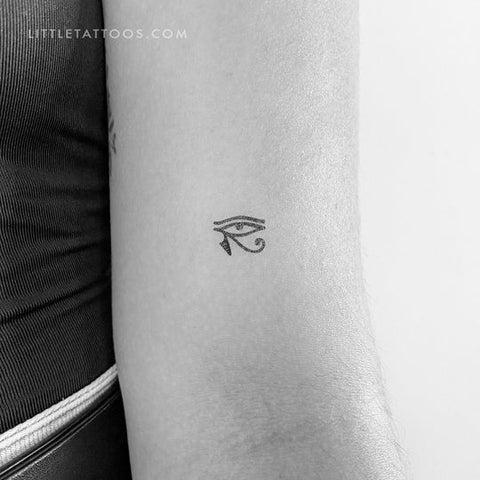 Egyptian symbol tattoos: Eye of Horus fine line tattoo