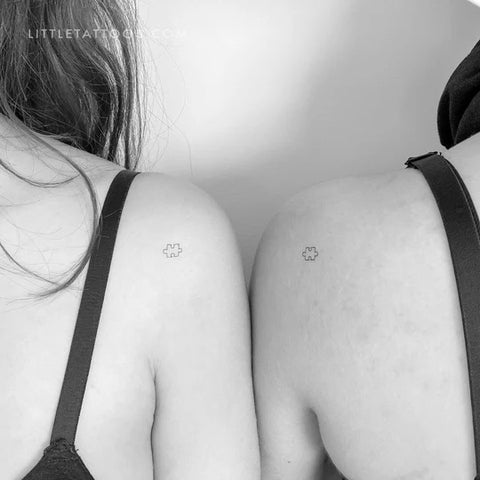 Friendship tattoos: Matching puzzle pieces tattoos