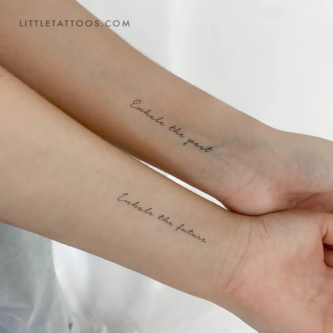 Friendship tattoos: Inhale exhale matching tattoos