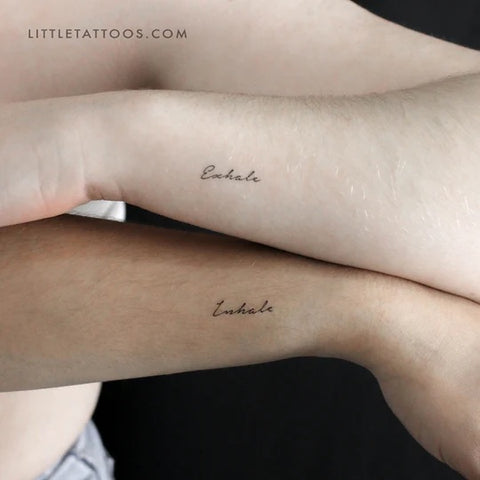 Mindfulness tattoos: Matching inhale and exhale tattoos