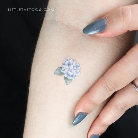 Nature tattoos: Blue hydrangea flower tattoo