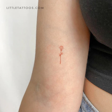 Red tattoos: Red rose tattoo