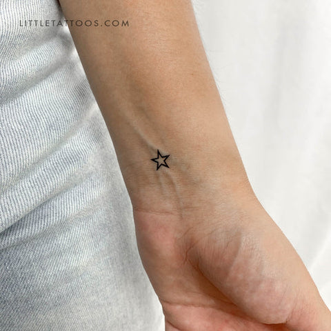 Shooting star tattoos: Star outline tattoo