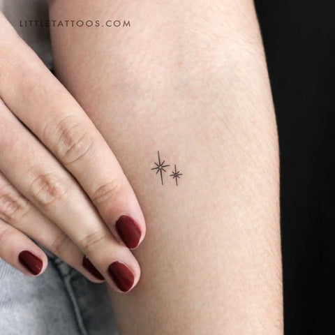 Shooting star tattoos: Shining star matching tattoos