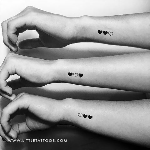 Matching Queen and King of Hearts Temporary Tattoo - Set of 3+3, queen and  king tattoos 