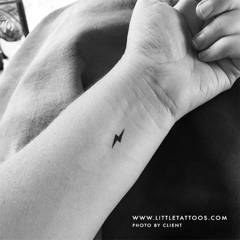 Small Lightning Bolt Outline Temporary Tattoo - Set of 3 – Little Tattoos