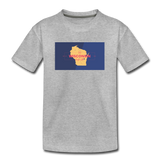 Wisconsin Info Map - Kids' Premium T-Shirt - heather gray
