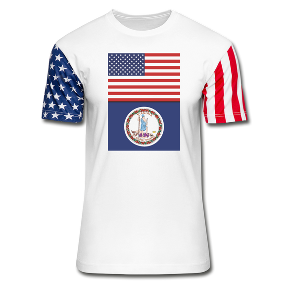 US & Virginia Flags -  Stars & Stripes T-Shirt - white