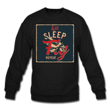 Eat Sleep Fly Repeat - Crewneck Sweatshirt - black