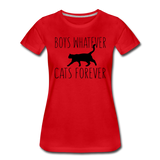Boys Whatever, Cats Forever - Black - Women’s Premium T-Shirt - red