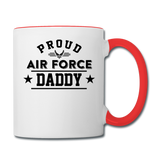 Proud Air Force - Daddy - Contrast Coffee Mug - white/red