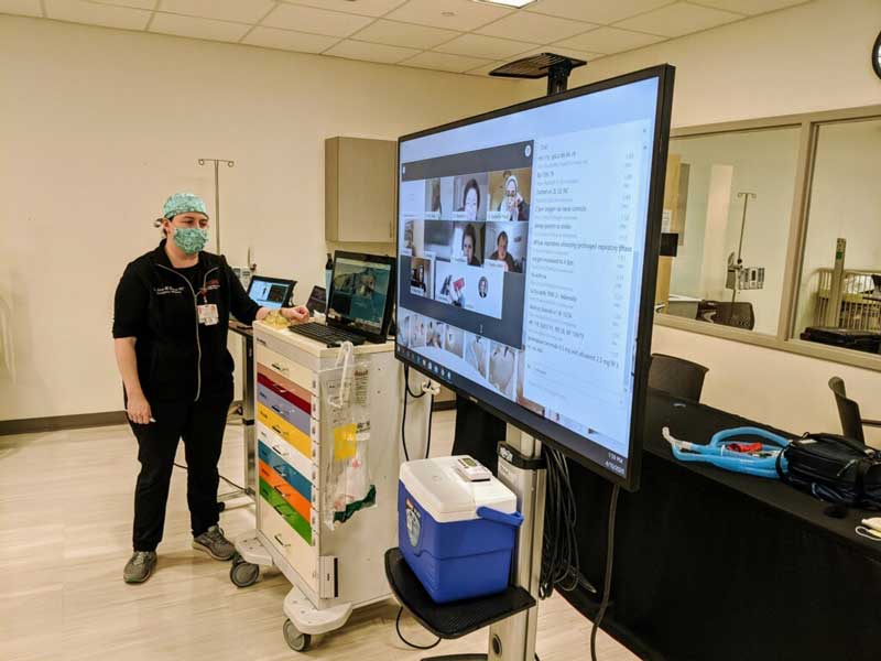 Dr. Colleen Donovan with the Acute Care Simulation Lab virtual class