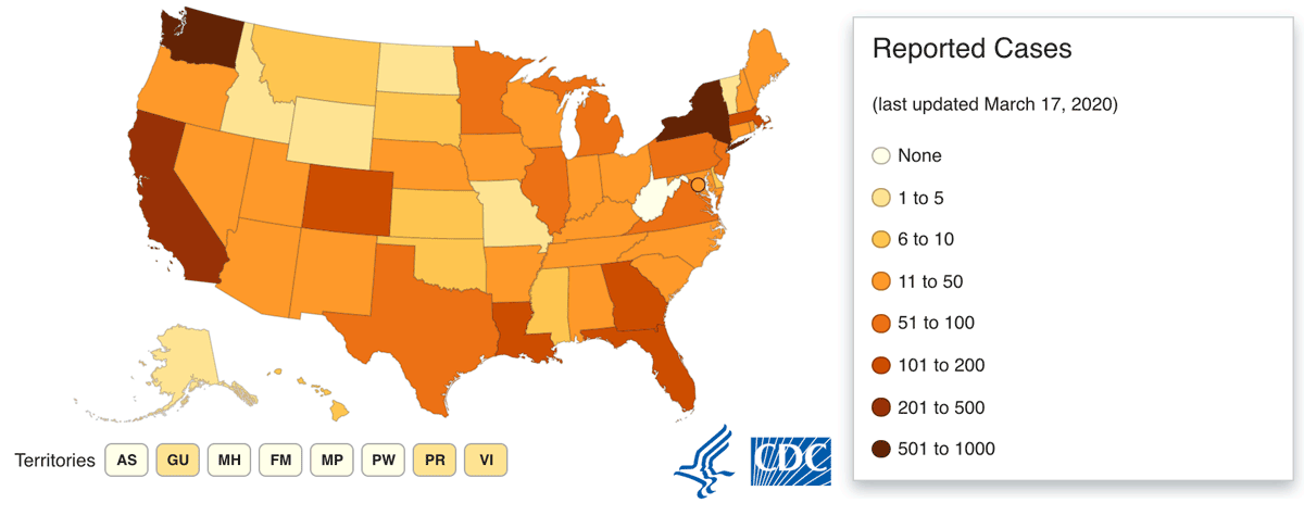 CDC COVID-19 Map 2020
