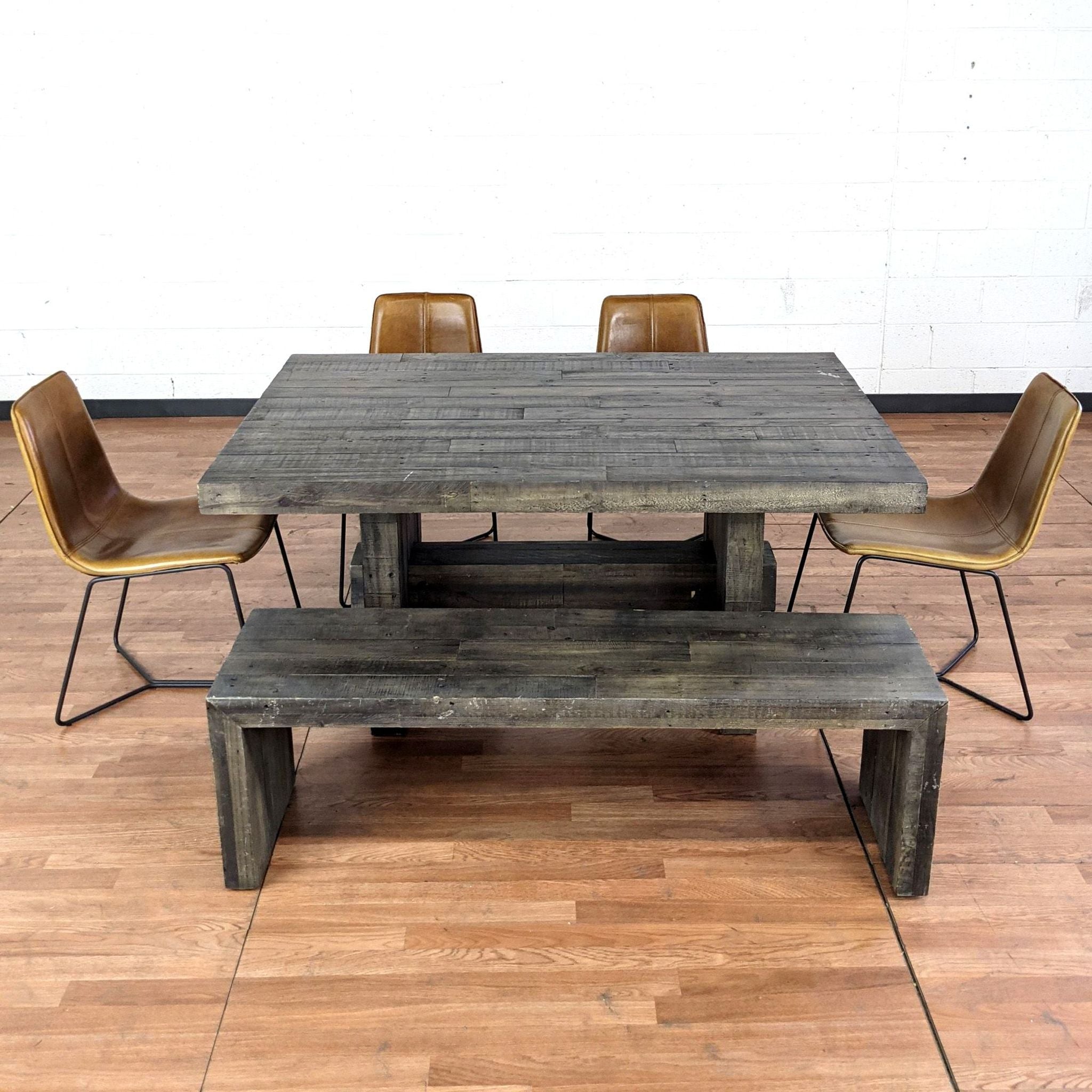 West Elm Emmerson Reclaimed Wood Dining Table And Bench With Slope Lea The Local Flea Phoenix