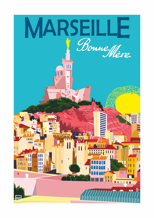 Travel poster Le vallon des Auffes, Marseille, affiche régionale