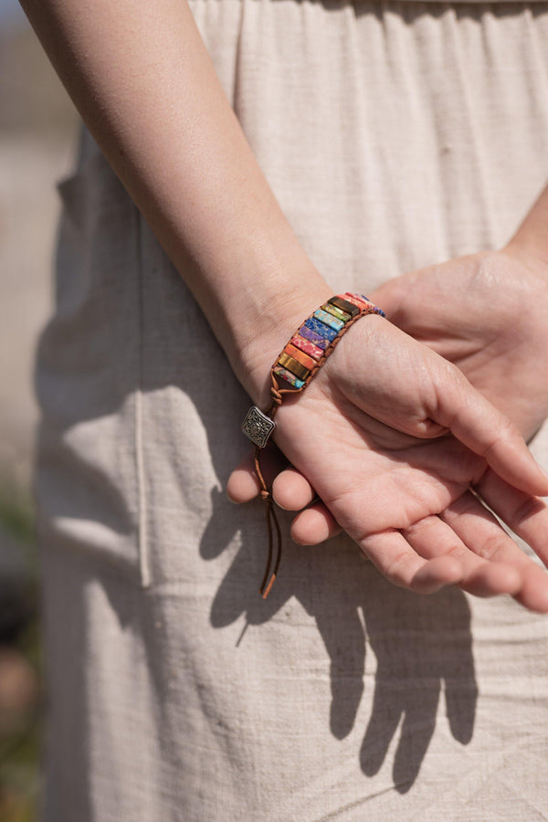 Hippie Heart Leather Wrap Bracelet