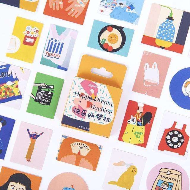 Kawaii Colorful Stickers (46 pcs/box) – BlossomMemento
