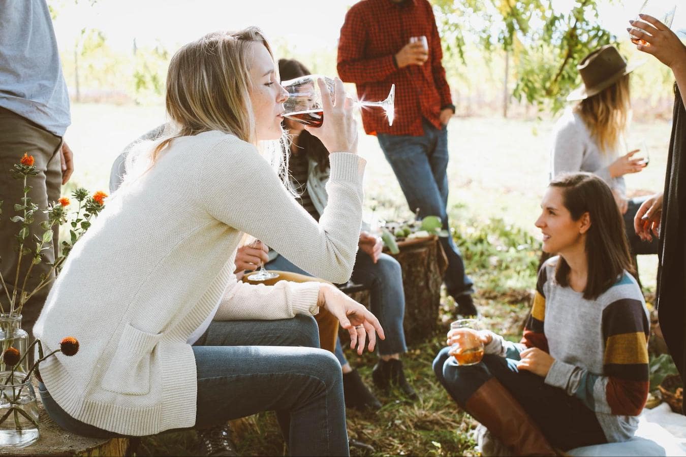 Woman Drinking Red Wine