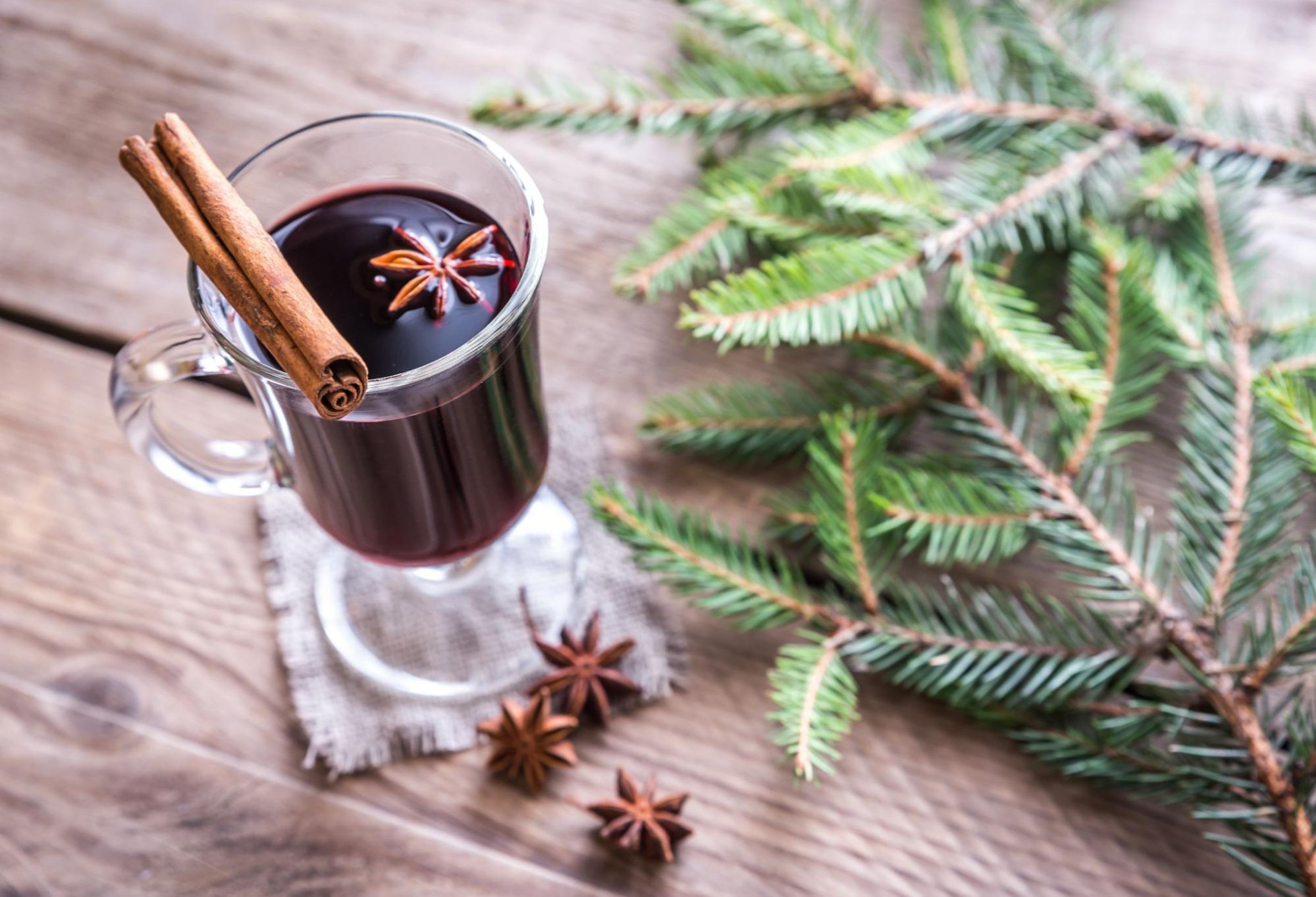 Mulled Wine and Cinnamon Sticks