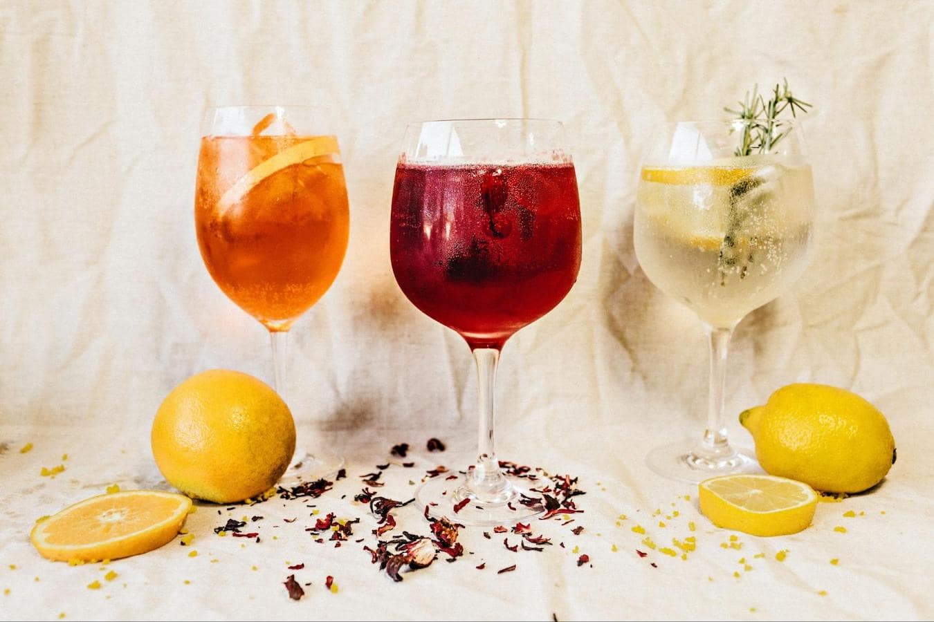 Colorful Orange Red and White Wine