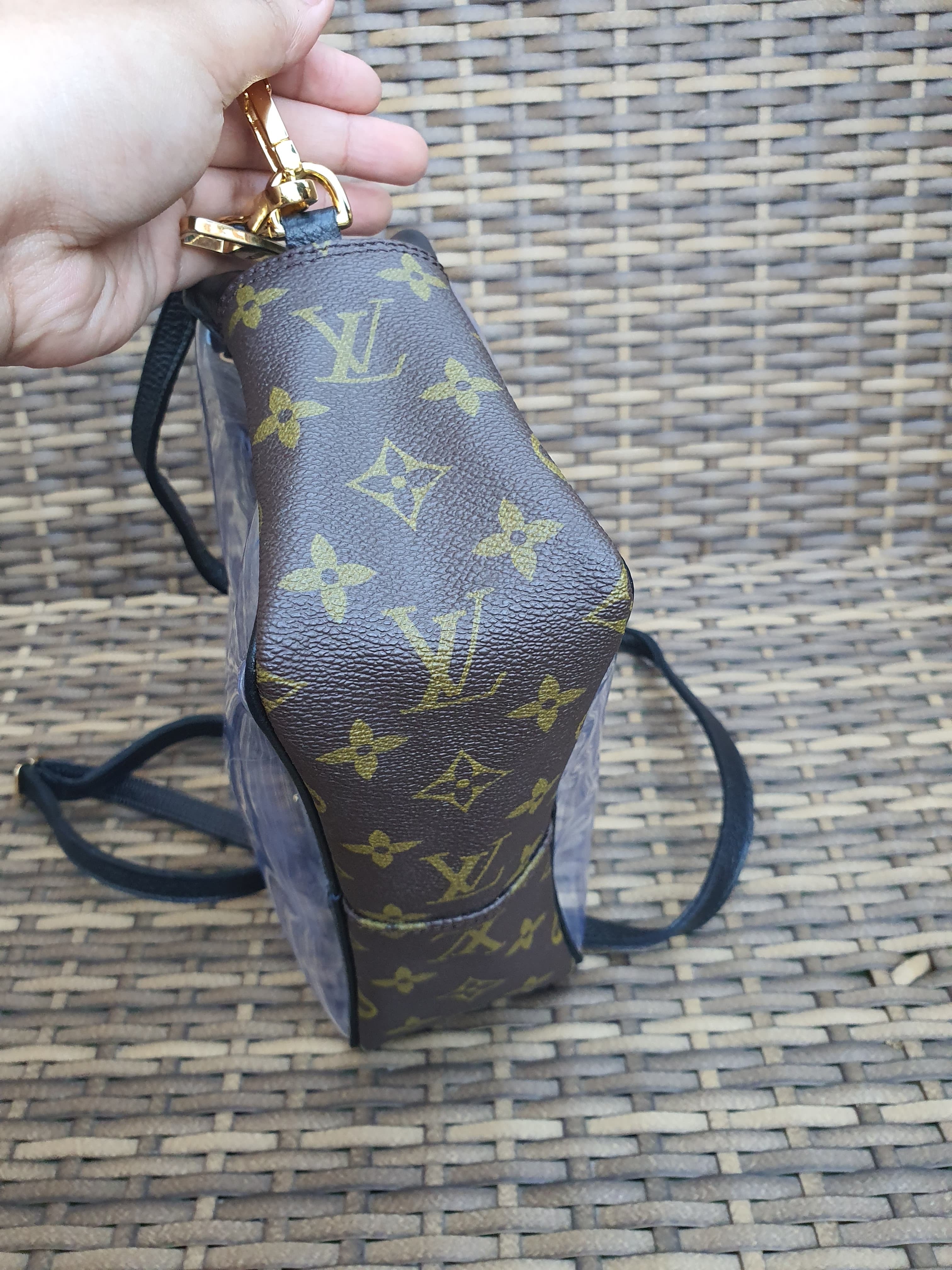 Upcycled Louis Vuitton Monogram Clear Stadium Crossbody Bags