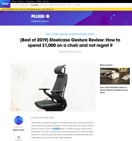 Steelcase Gesture Blue Box Office Furniture Chair The Next Web Gesture Review