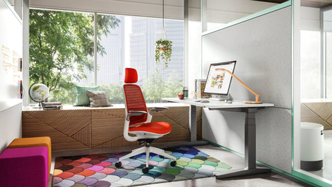 Steelcase Series 1 with Headrest Blue Box Office Furniture Chair