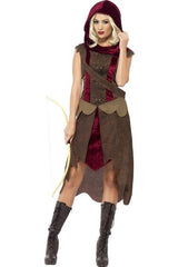 History-themed medieval hunter costume for women