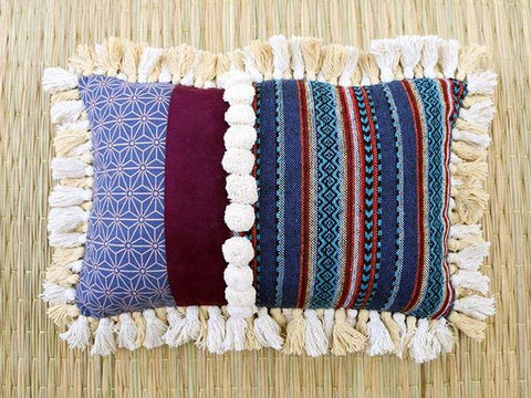 Blue Geometric Lumbar Pillow Cover