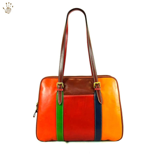 Multicolor Leather Shoulder Bag l Italian Genuine Leather l LeatherFLO ...