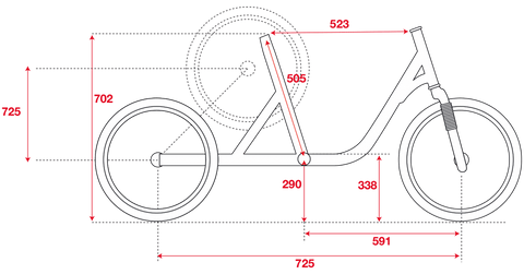 dimension du tricycle électrique Armony