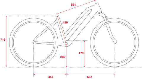 dimension du vélo à assistance électrique misano
