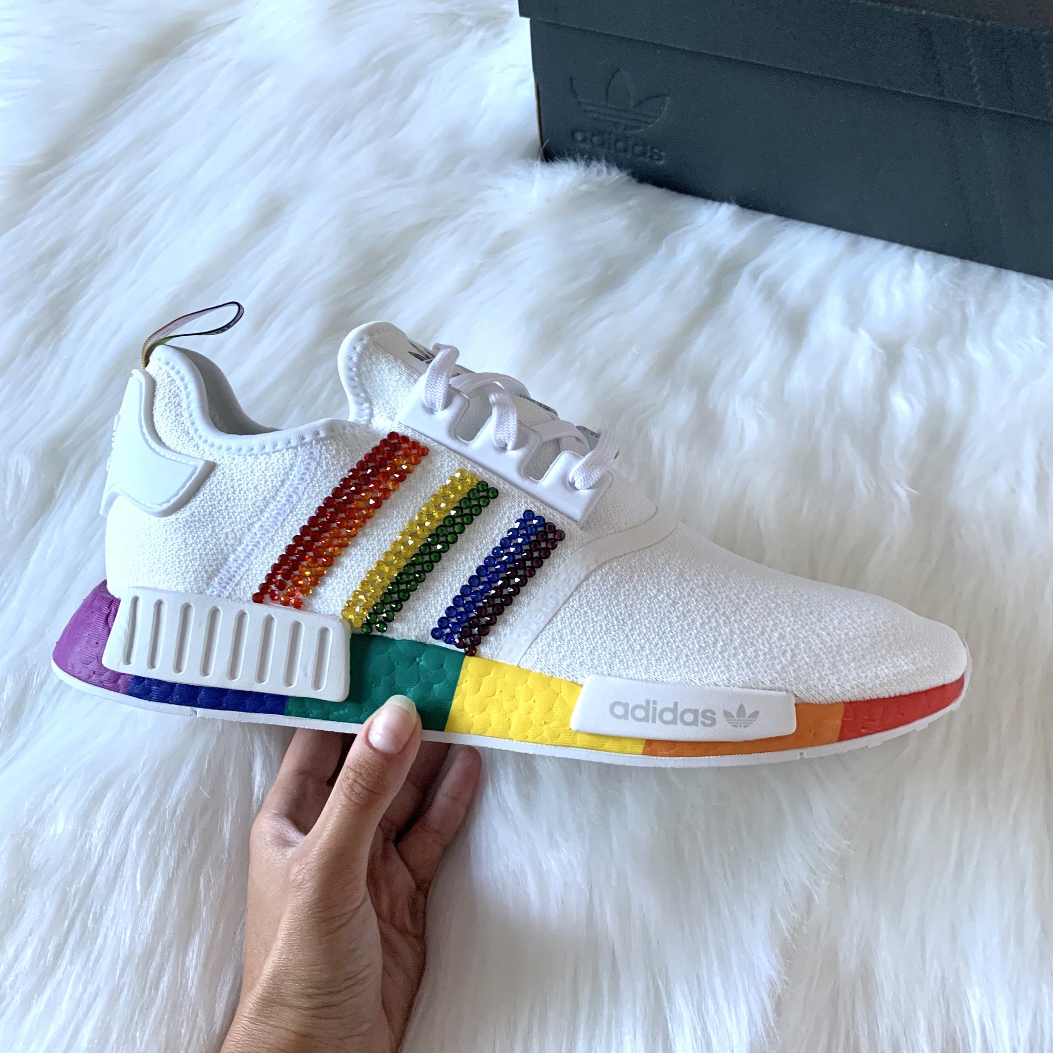 Adidas NMD Custom Shoes Pride Rainbow 