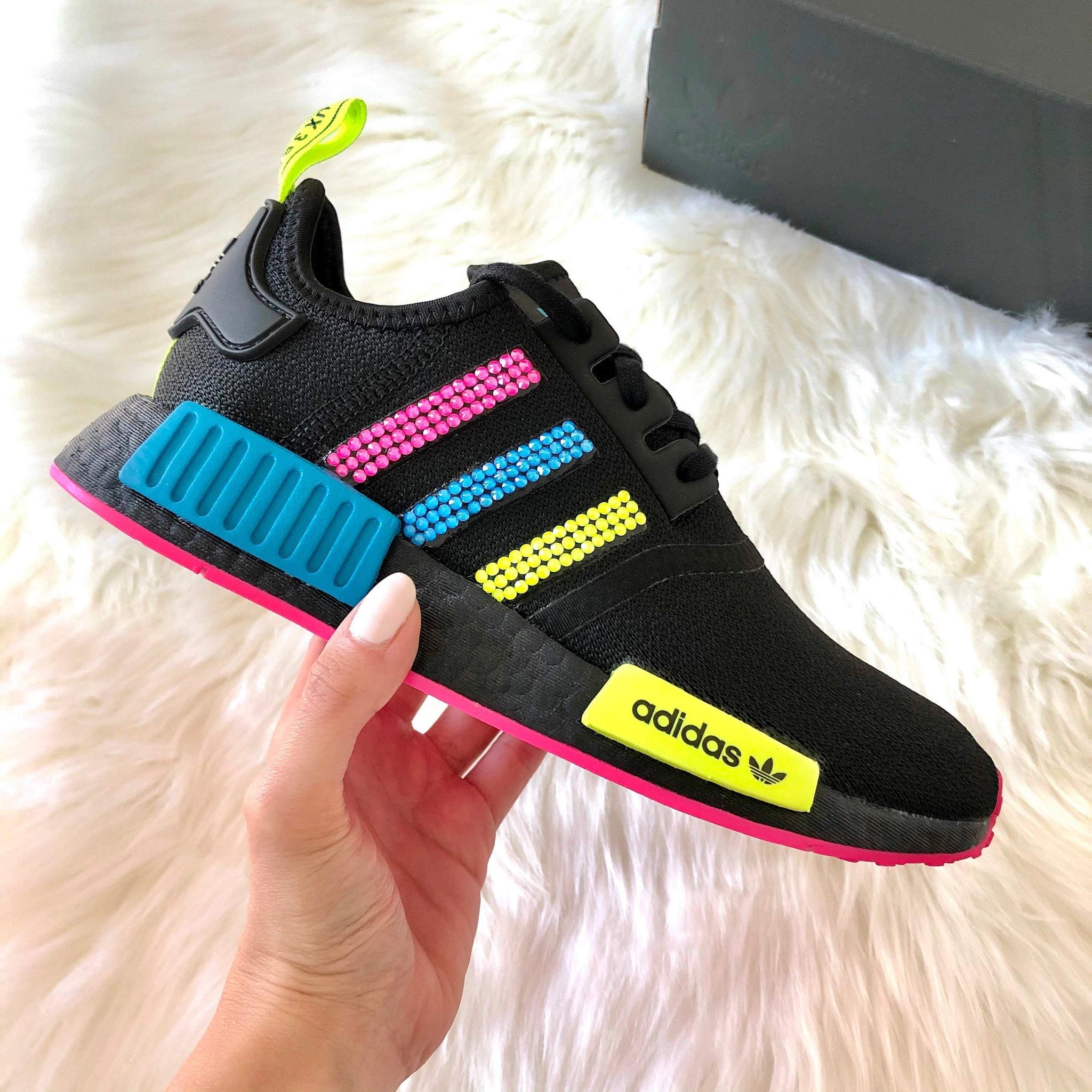 adidas nmd blue and pink