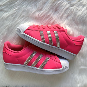 red pink adidas sneakers