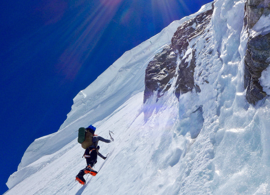 Luka Lindic climbing