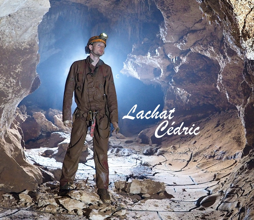 Cédric Lachat in a cave